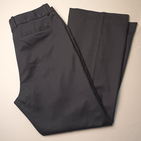 Anne Klein Pants - Anne Klein Stretch Wool Blend Trouser Pants Size 12 High Rise Wide Leg Charcoal